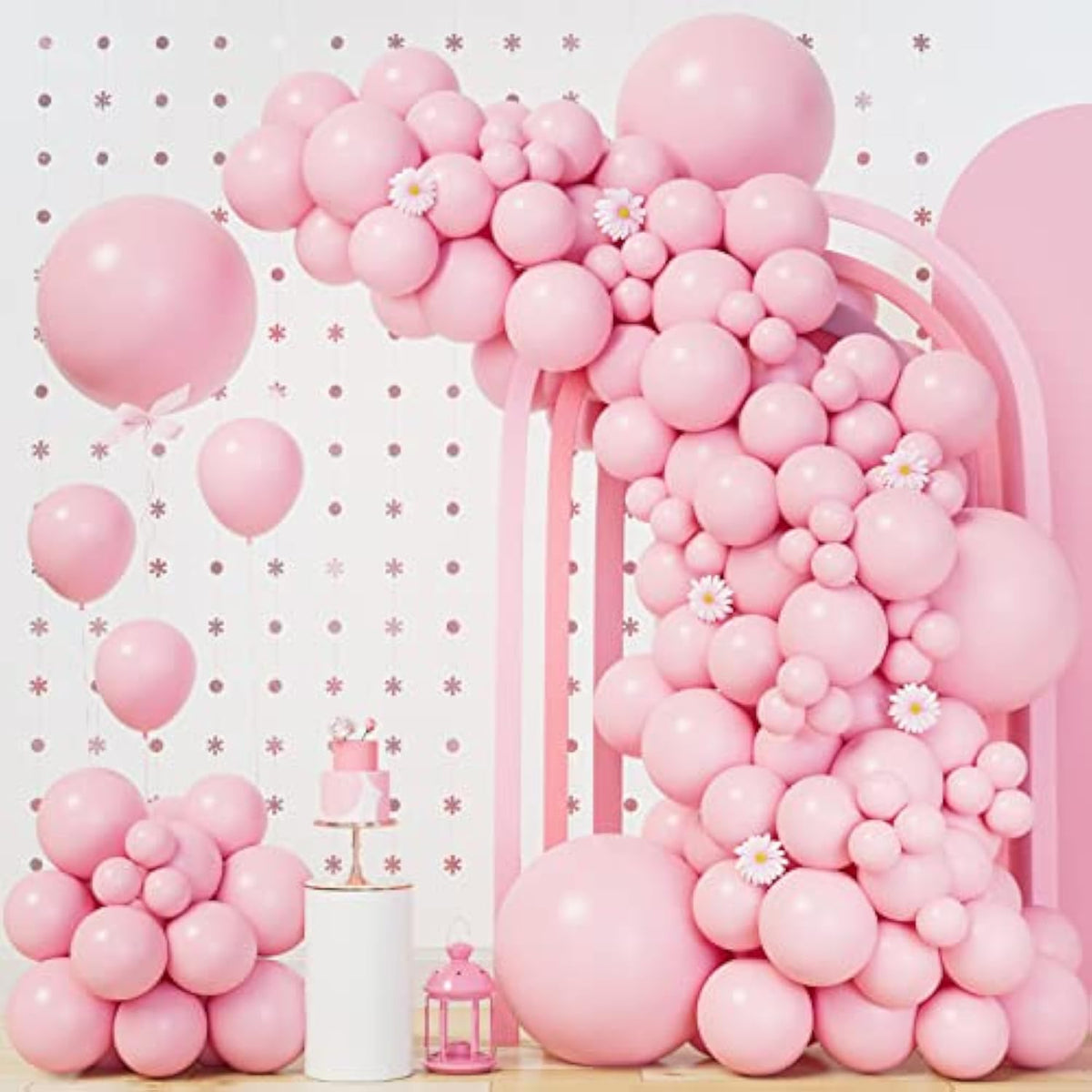 140pcs Pastel Pink Balloon Garland Kit with Various Sizes for Baby Shower & Birthday Decor