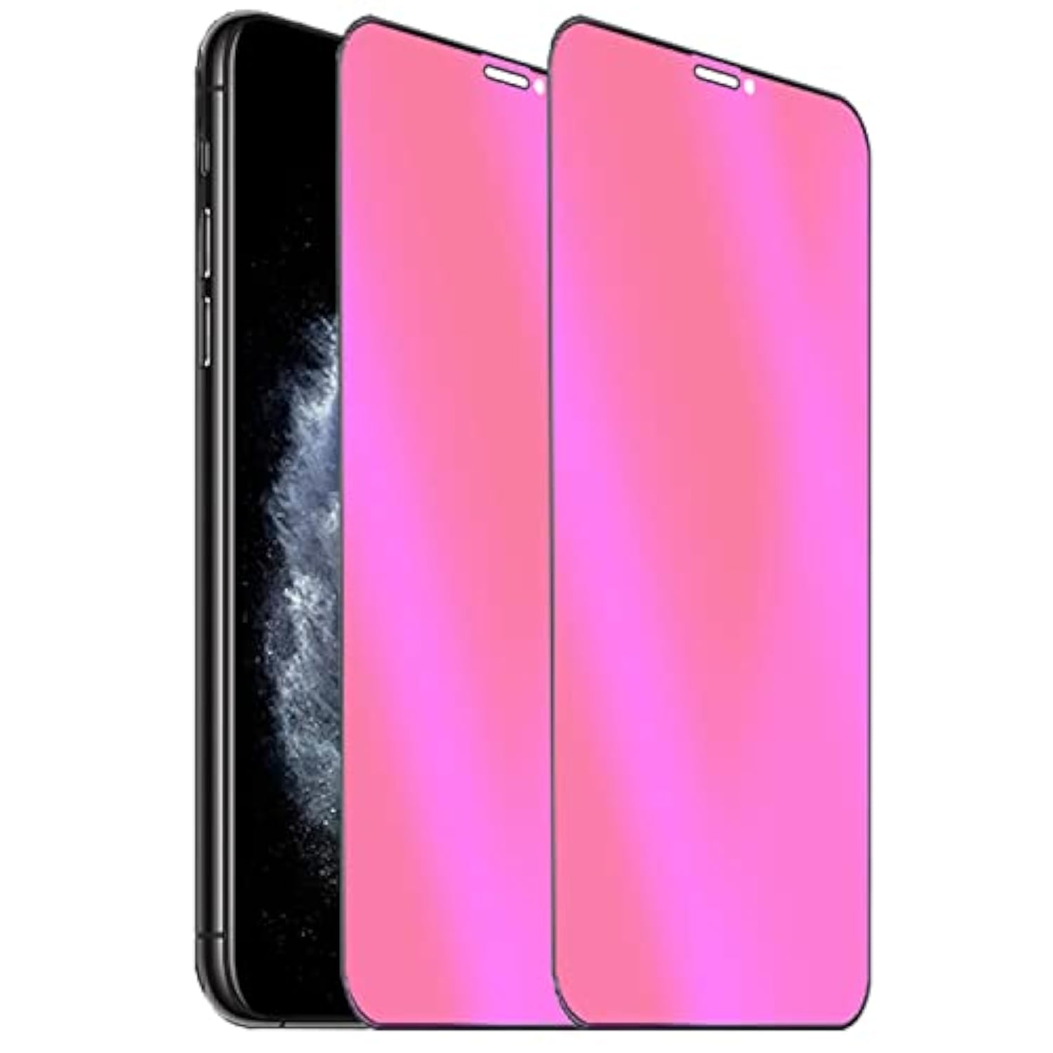 2 Pack Anti-Blue Privacy Tempered Glass Suit For Iphone 11 Pro Max/Iphone Xs Max Mirror Anti-Spy Screen Protector Anti-Peeping Film Electroplated Gradient Colorful