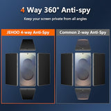 [2+2 Pack] 4 Way 360 °Matte Privacy Screen Protector for  Galaxy S25 Ultra with Camera Lens Protector, Fingerprint Sensor Compatible,