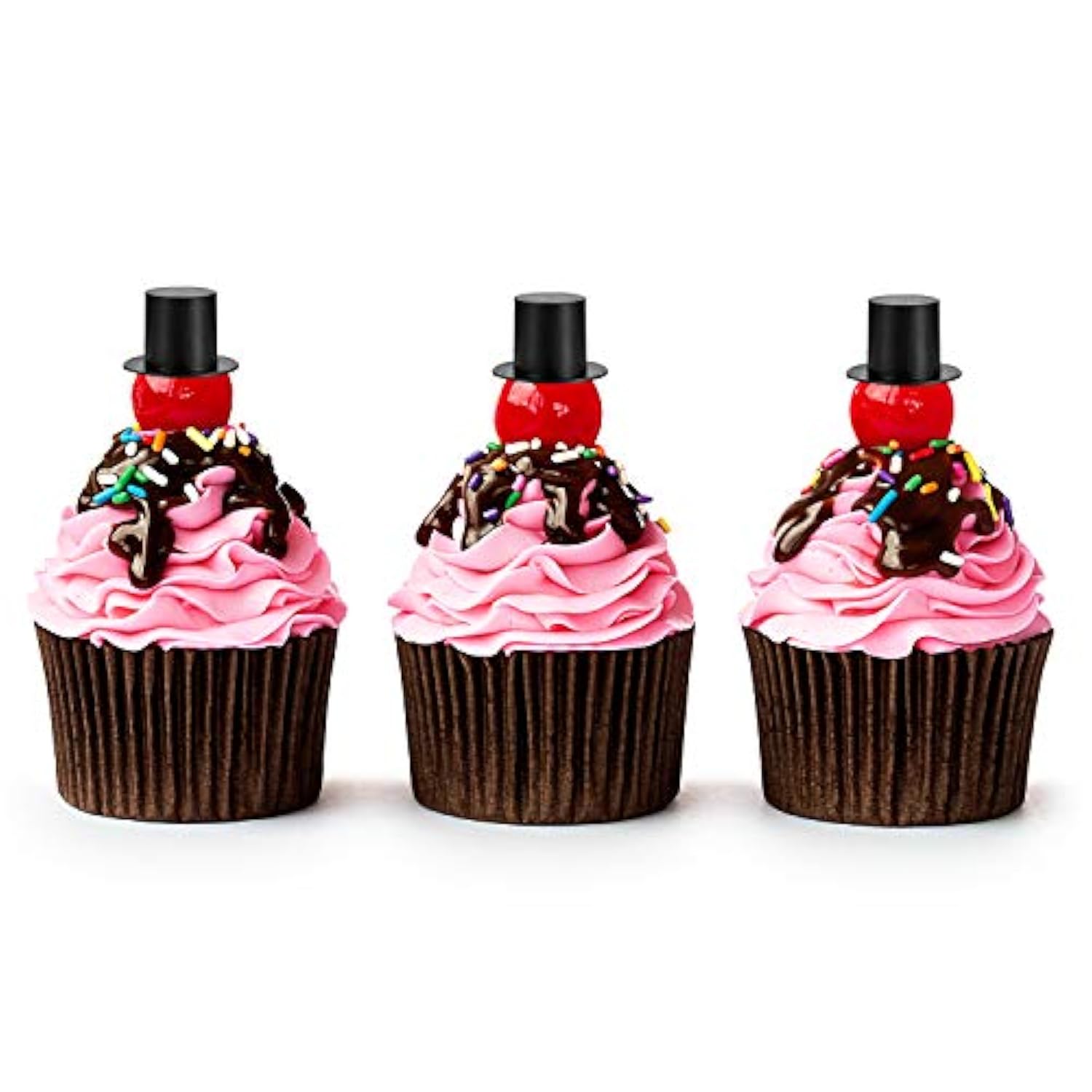 120 Pieces Mini Black Top Hats, Miniature Top Hats, Plastic Magician Hats For Diy Decoration Party Supplies, Snowman Decorating, Christmas Birthday Party, Wedding, Family Gathering