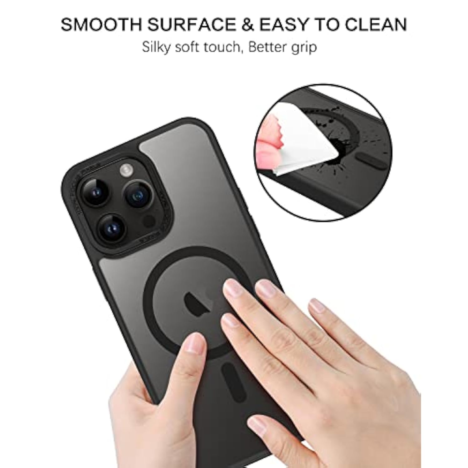 MagSafe Translucent Matte Slim Shockproof Case for iPhone 13 Pro Max Black