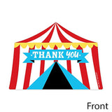 Big Dot of Happiness Carnival - Step Right Up Circus - Shaped Thank You Cards - Carnival Themed Party Thank You Note Cards with Envelopes - Set of 12