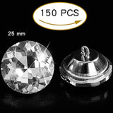150 Pcs Rhinestone Round Buttons, 1" Crystal Upholstery Button With Me