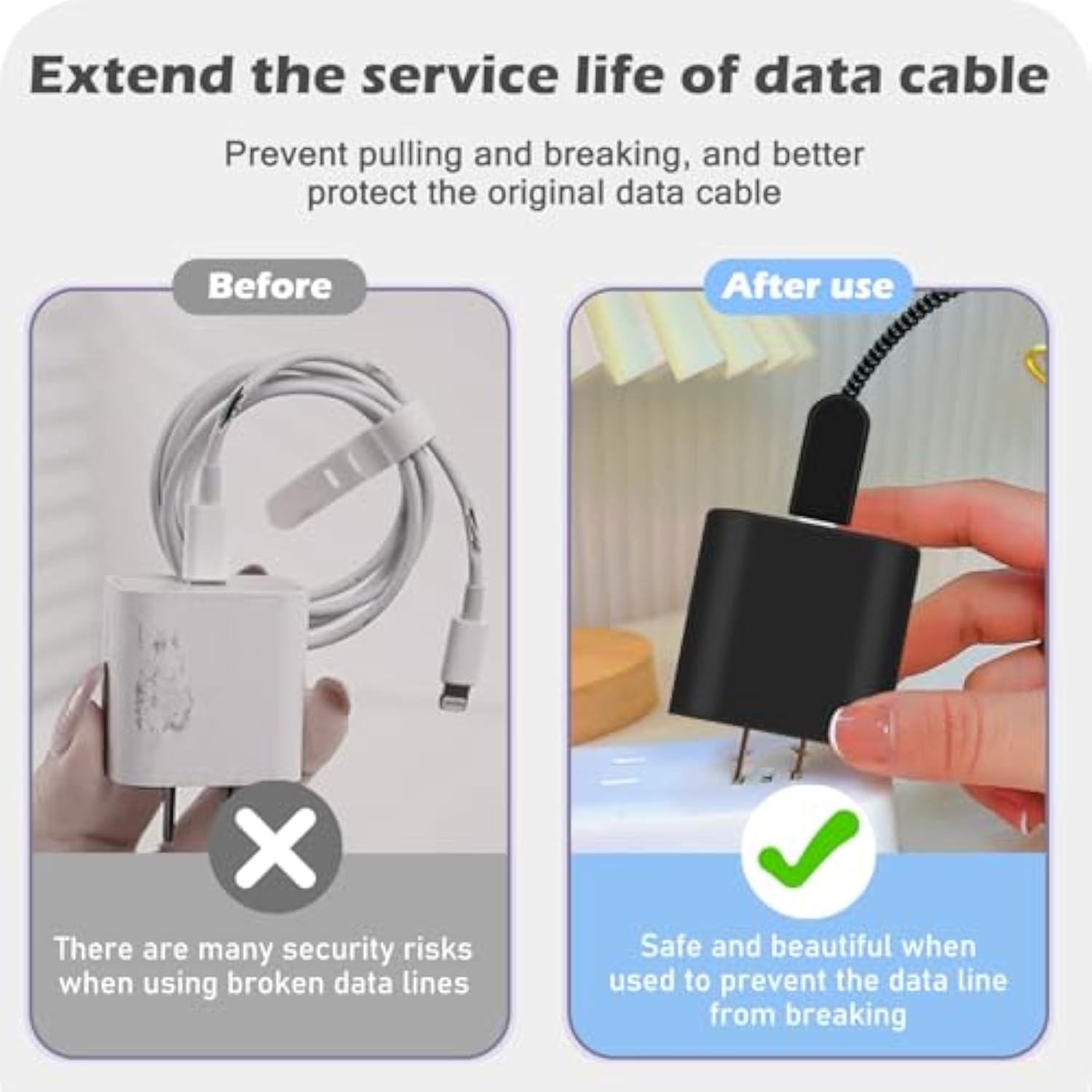 Diy Cable Protector For Iphone, Unique Design Frosted Black Charger Cover Silicone Wire Saver Soft Protector For Iphone 8 11 12 13 14 15 Plus Pro Max