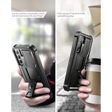 For Samsung Galaxy S22 Case, [Built In Screen Protector And Kickstand] Heavy Duty Military Grade Protection Shockproof Protective Cover For Samsung Galaxy S22 5G,Black