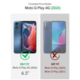 Revolution Case For Motorola Moto G Play 4G 2024 [Not Fit 2023 Version], [Slide Camera Cover], Full-Body Military Grade Shockproof Cover With Kickstand And Built-In-Screen Protector, Black