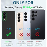 For Samsung Galaxy S25-Edge Case: Military Grade Drop Proof Protection Mobile Cover With Kickstand | Matte Textured Rugged Shockproof Tpu | Protective Sturdy Phonecase - Black