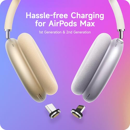 Charging Case for AirPods Max 1 & 2 - Travel Headphone Charger with Magnetic Connectors, Auto Sleep Mode, 5000mAh Battery (Black)