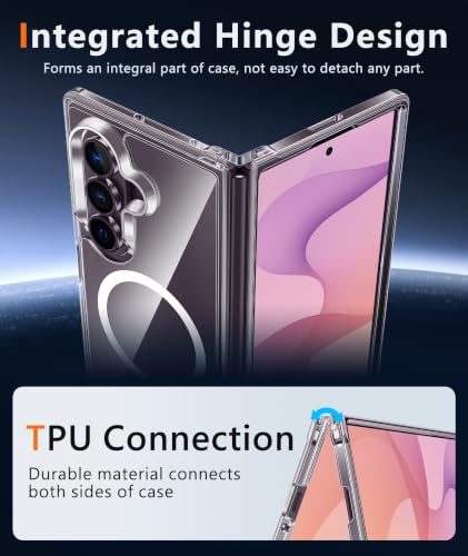 for  Galaxy Z-Fold-7 Case: Magnetic Clear Military Grade Drop Protection Anti Yellowing Cell Phone Cover - Rugged Shockproof Protective Bumper