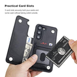 Onetop Compatible With Samsung Galaxy S23 Wallet Case With Card Holder, Pu Leather Kickstand Card Slots Case, Double Magnetic Clasp And Durable Shockproof Cover 5G 6.1 Inch(Black)