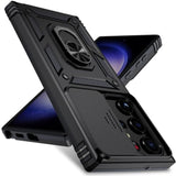 For Samsung Galaxy S22 Ultra Case With Camera Lens Cover,10 Ft Military Grade Drop Protection, Magnetic Ring Holder Kickstand Protective Phone Case For Samsung Galaxy S22 Ultra, Black