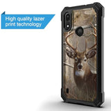 Gabb Phone 4 Case with Tempered Glass Screen Protector, Dual Layer Shockproof Protective Cover for Teenagers, Men, Women, Boys, Girls, Tree Camouflage and Deer Hunting Design