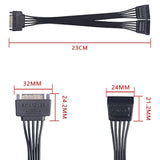 Sata Power Y Splitter Cable Adapter Connector 15 Pin Sata Male To Dual Female
