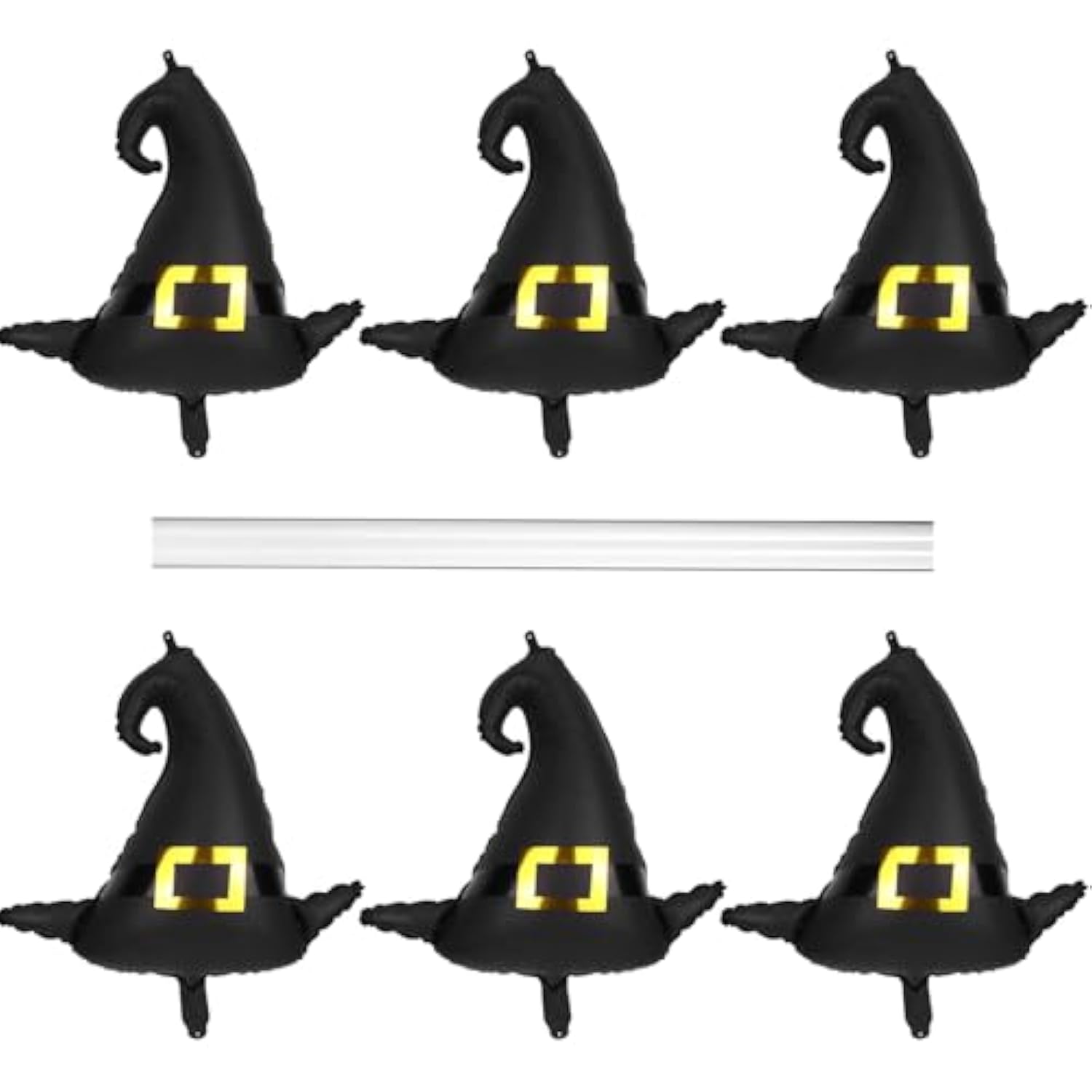 6pcs Witch Hat Balloons Black Foil Halloween Party Decorations for Kids Supplies