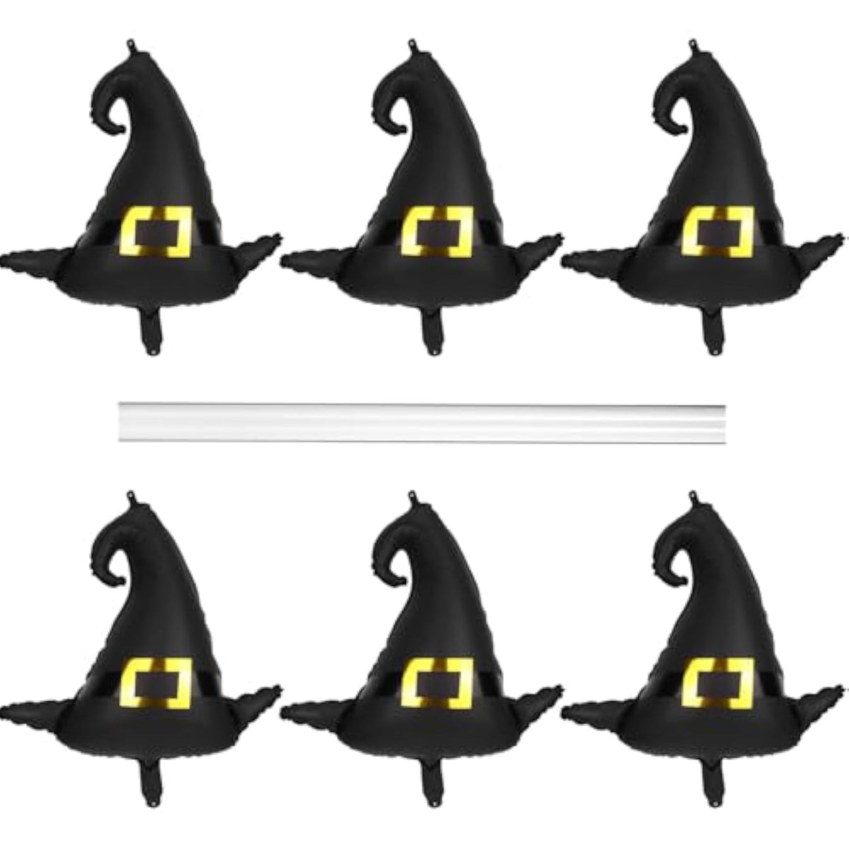 6pcs Witch Hat Balloons Black Foil Halloween Party Decorations for Kids Supplies