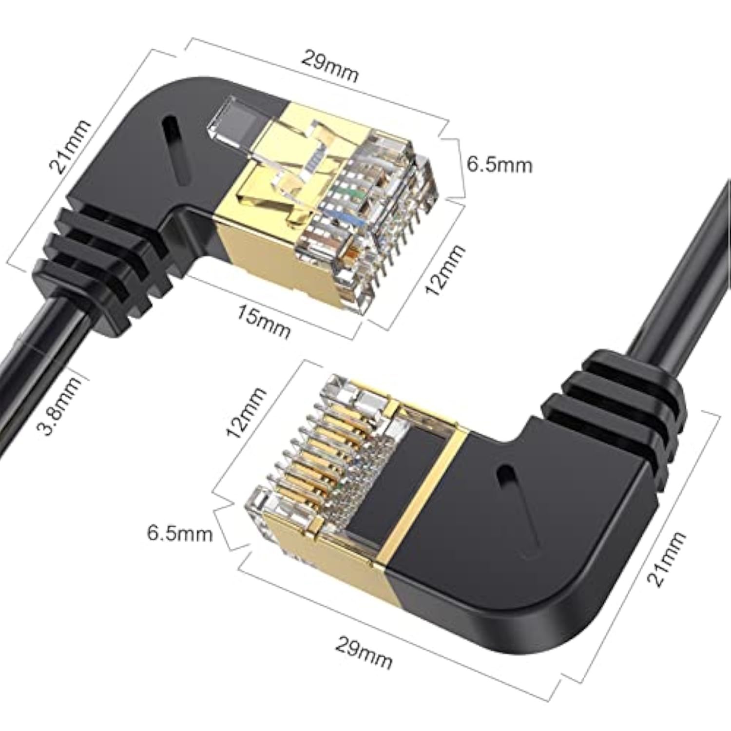 Cat8 Ethernet Network Cable - 1.64Ft Gold-Plated 2,000Mhz 40Gbps Cat8 Rj45 Eth
