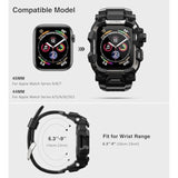 Rugged Case With Band For Apple Watch 44Mm,Compatible With Apple Watch Series Se/Se 2Nd Generation/6/5/4, Military Grade Shockproof Bumper Cover For Iwatch Tactical Band Men (44Mm,Black)