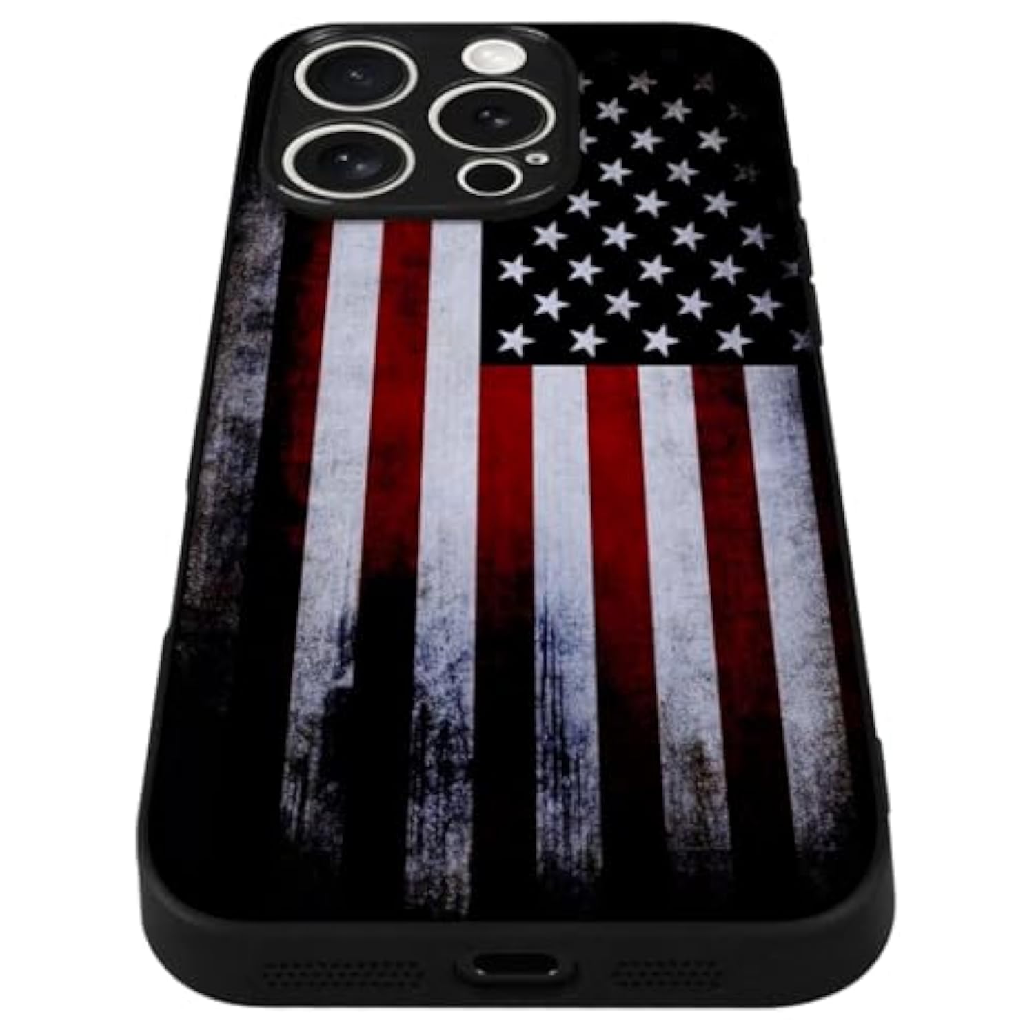 Compatible With Iphone 16 Pro Case American Flag Pattern Military-Grade Drop Protection Non-Slip Sides Anti-Scratch Back Shockproof Lightweight Slim Case For Iphone 16 Pro