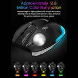 F-33 Wireless Trackball Mouse - Easy Thumb Control, Precision And Smooth Tracking, Tri-Mode Ergonomic Mouse Wirh Programmable And Adjustable Mouse Angle Compatible For Pc, Laptop - Black