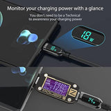 100W 1Ft Usb C To Usb C Cable Fast Charge, Nylon Braided Cable With Led Displa