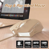 Aj52 Rgb Wired Gaming Mouse, 7 Programmable Buttons, Computer Mice With Rgb Lighting, 200-4800 Dpi Adjustable, For Windows/Mac Os/Linux (Milktea)