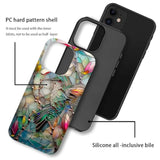 For Iphone 12/12 Pro Case,3D Stained Flower Looking Hummingbird Pattern For Girl Women Boy Hard Hybrid Shell Shockproof Silicone Full Body Protective Matte Case For Iphone 12/12 Pro