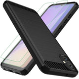 For Galaxy A05 Case: With 2Pcs Screen Protector Shock-Absorption Flexible Tpu Rubber Protective Cover For Samsung Galaxy A05 Phone Case(Black)