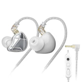 KZ Axas in Ear Monitor, Noise Isolating Gaming IEMs with Mic, Low-Distortion Audio, FPS Co-Tuned, Detachable Cable Ear Buds(White 3.5mm with MIC)