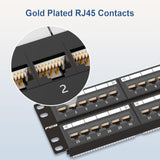 2U 48 Port Cat6 Patch Panel, 19" Rackmount Or Wall Mount Patch Panel, Network