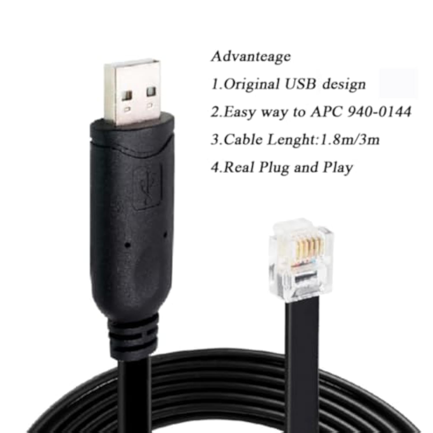 Apc Serial Cable 940-0144B Usb To Rj12 Console Cable For Apc Meter And Switch Pdu Ap78Xx,Ap79Xx,Ap86Xx,Ap88Xx,Ap89Xx(6Ft/1.8M)