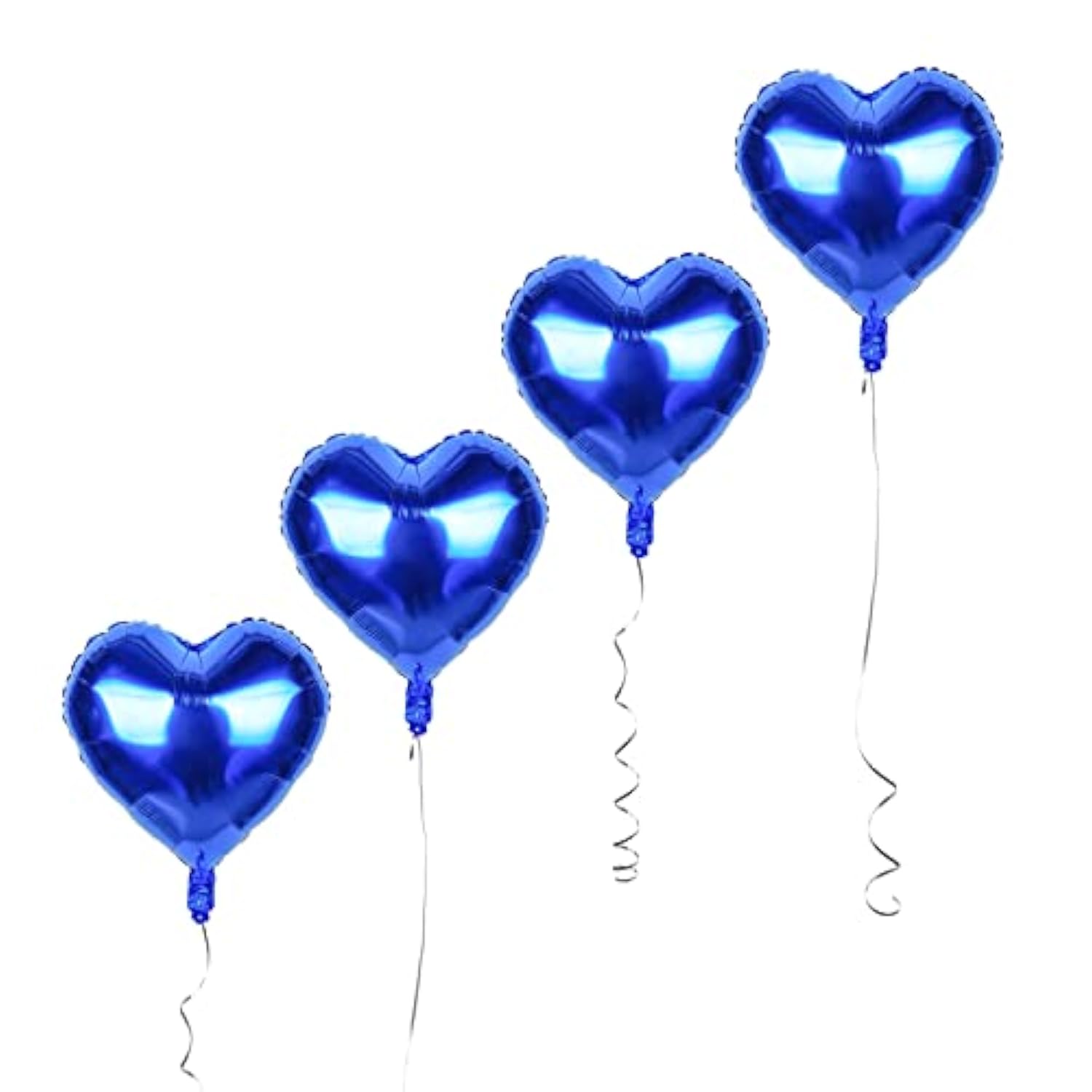 18 Inch Royal Blue Heart Balloons Metallic Blue Foil Heart Balloons He