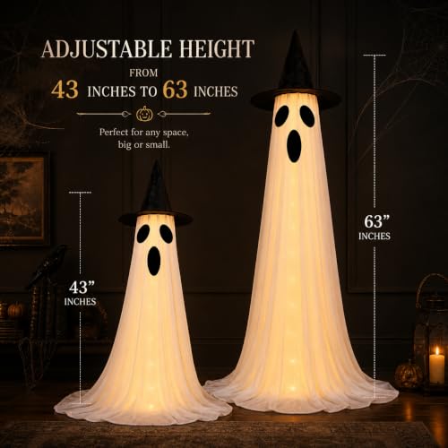 2?Pack 63" Halloween Decorations Outdoor Indoor with Remote Control