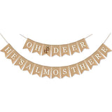 Burlap Oh Deer He'S Almost Here Banner Mantel Fireplace Supplies Boy Woodland Baby Shower Garland Decorations