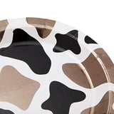 Cow Print Paper Plates - 9-Inch, 48 Count, Brown Foil Cow Print - For Barnyard Party & Baby Shower Decorations - Cowprint Party Supplies