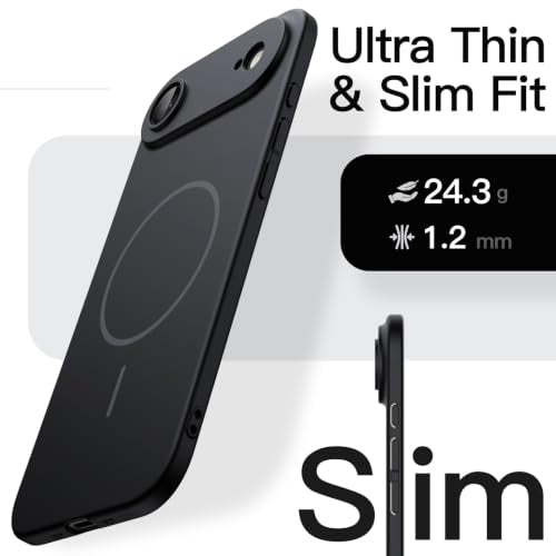 Magnetic Slim Case For Iphone Air, Compatible With Magsafe, Ultra-Thin Lightweight Minimalist Phone Cover With Matte Finish And Full Camera Lens Protection, 6.5-Inch Display (Black)