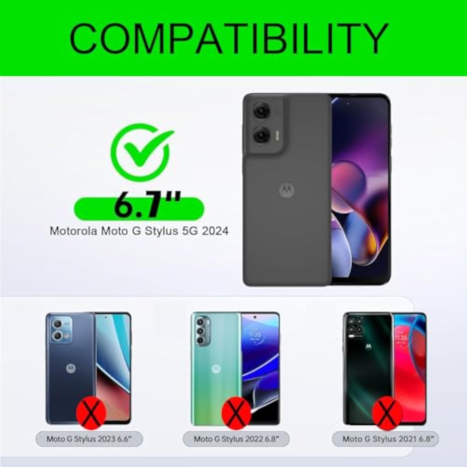 Moto G Stylus 5G 2024 Case with 2 Pcs Explosion-Proof Film, Slide Camera Cover Protective Case with Magnetic Ring Kickstand - Blue