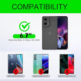 Moto G Stylus 5G 2024 Case with 2 Pcs Explosion-Proof Film, Slide Camera Cover Protective Case with Magnetic Ring Kickstand - Blue