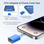 Usb To Usb C Adapter With C Male To 3.0 Female Charger 4Pack,Thunderbolt 4 Otg Converter For Mac,Iphone 16 15 14 13 Plus Pro Max Mini,Samsung Galaxy Ai S24 S23 S22 Ultra,Ipad Air,Airpods