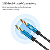 Headphone Splitter for Computer 3.5mm Female to 2 Dual 3.5mm Male Headphone Mic Audio Y Splitter Cable Smartphone Headset to PC Adapter(100CM, Black)