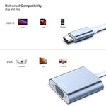 Benfei Usb C To Vga Adapter, Thunderbolt 3/4 To Vga Adapter Compatible With 15 Pro/Max, Macbook Pro/Air 2023, Ipad Pro, Imac, S23, Xps 17, Surface Book 3 And More [Aluminium Shell,Grey]