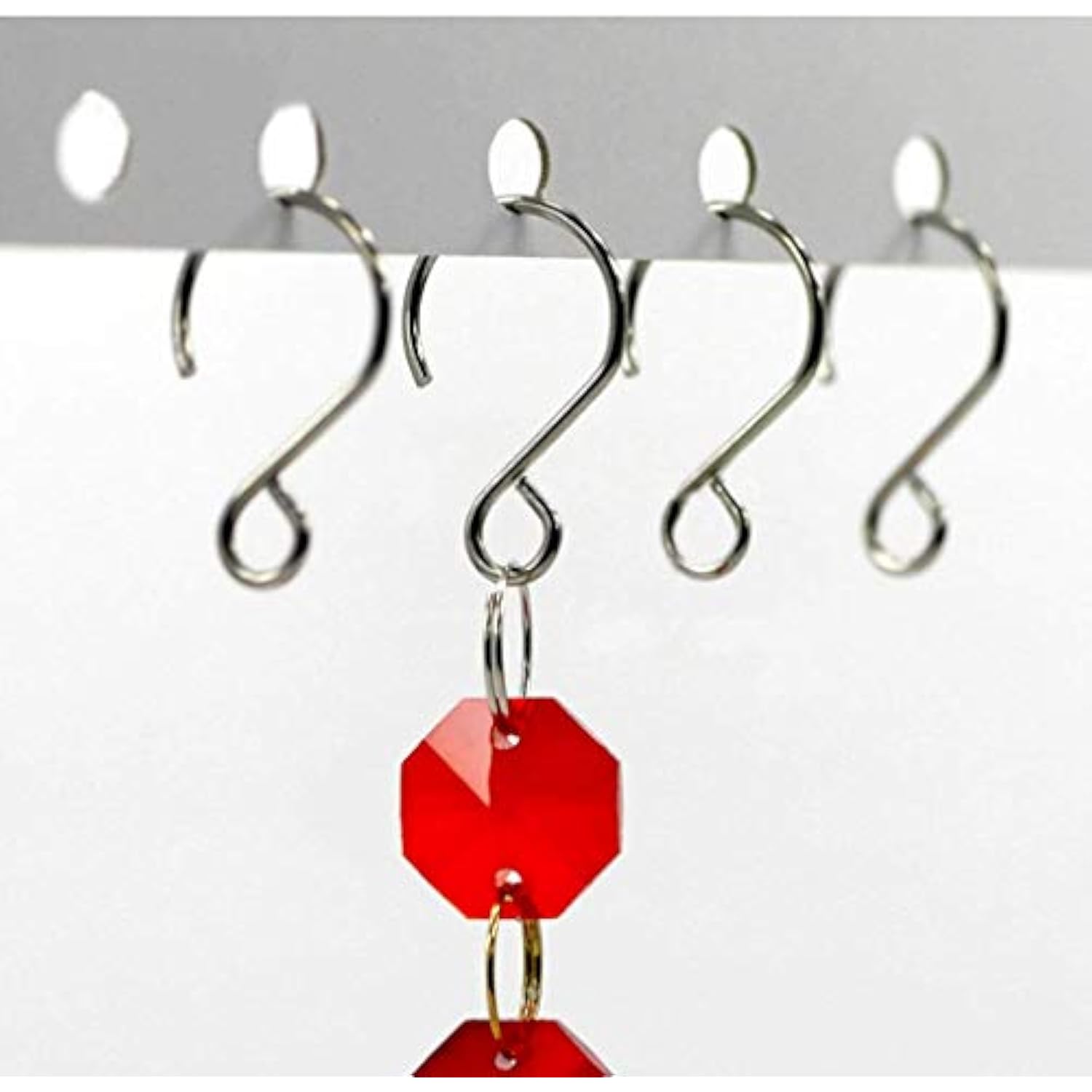 80 Pack Crystal Bead Curtain S Shape Hooks 25Mm Mini Stainless Steel Wire Diy Jewelry Accessories Tiny Ornament Hooks For Sun Catcher Glass Ball Chandelier Pendant Christmas Tree Baubles