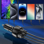 Usb C Car Charger Adapter, Pd3.0 30W & Qc3.0 30W 5 Usb Car Phone Chager Fast Charging Compatible With Iphone 16/15/14/13 Pro Max/Ipad, Tablet, Galaxy S24/Note 20 And More.