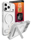 ZAGG Crystal Palace Case with Kickstand for iPhone 17 Pro Max - Clear, Drop Protection (13ft/4m), MagSafe Charging Compatible, ClearGuard