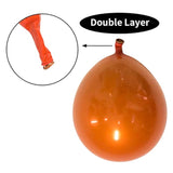12 Inch Metallic Orange Balloons Double Stuffed Chrome Latex Party Decorations