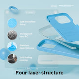elago Premium Liquid Silicone Case for iPhone 15 Pro Ocean Blue - Durable and Water Resistant Phone Case