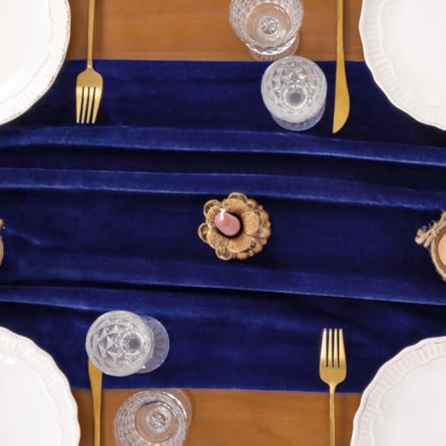 Royal Blue Velvet Table Runner Christmas Cloth Decor 20 X 120 Inches 10Ft Fabric Luxurious Thanksgiving Wedding Runner For New Year Bridal Shower