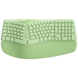 Bow Split Ergonomic Keyboard Wireless With Cushioned Wrist & Palm Rest, Wireless 2.4G/Bluetooth/Wired Usb-C, Comfortable Natural Typing, Compatible With Windows/Mac/Pc/Laptop, Matcha Green