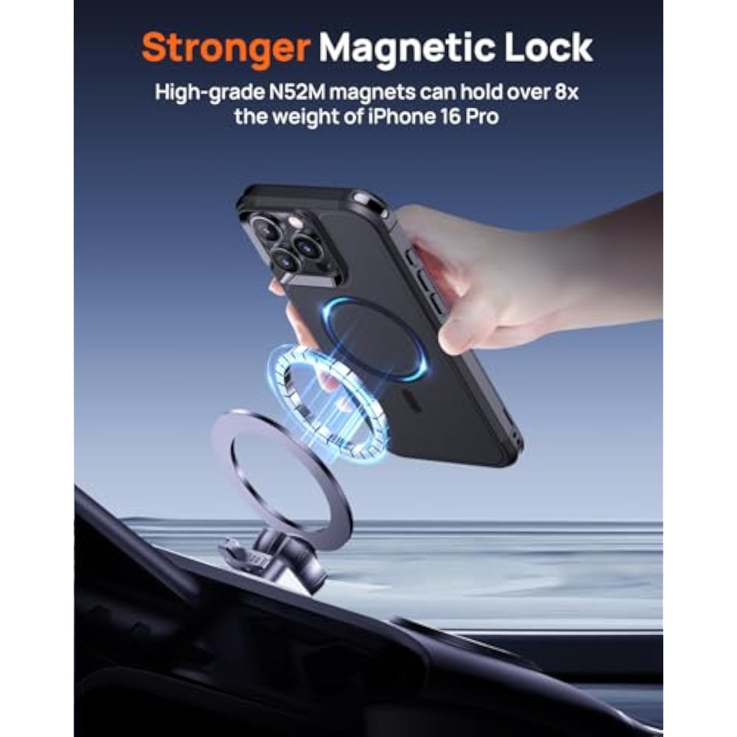 Magnetic For Iphone 16 Pro Case, [2 Pack Tempered Glass Screen Protector][Compatible With Magsafe][Military Grade Shockproof] Heavy Duty Tough Rugged Cover For Iphone 16 Pro (6.3") - Black