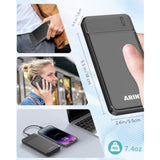 Power Bank Portable Charger 10000Mah Pd 22.5W, Ultra Slim Battery Pack With Usb-C Input/Output, Compatible For Iphone 16 15 14 13 12, Galaxy S24 23 22 21, Tablets., Etc. (Black)