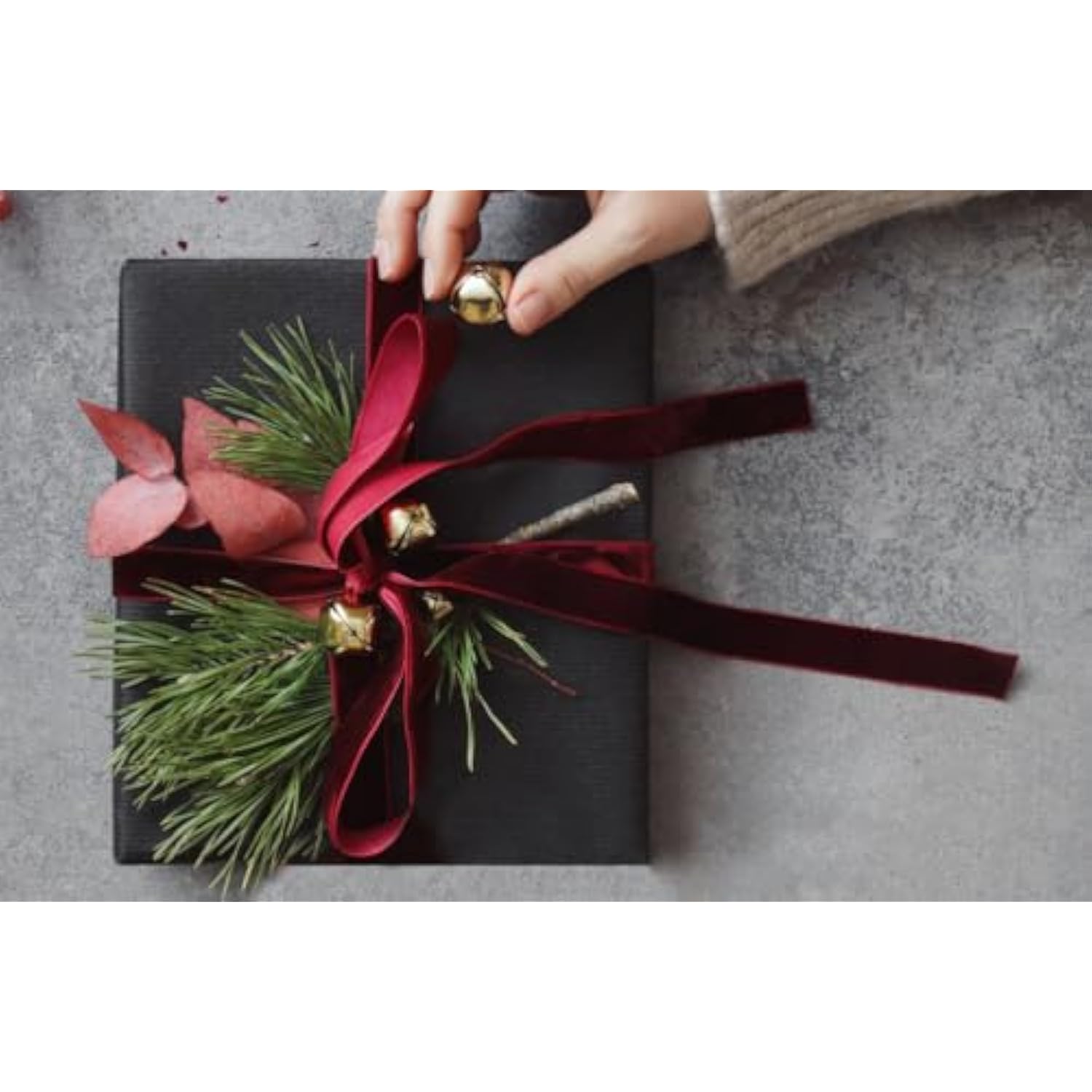 Burgundy Velvet Ribbon 1'' 25 Yards For Christmas Tree, Gift Wrapping, Flower Bouquet, Wreath Decorations, Bow Making